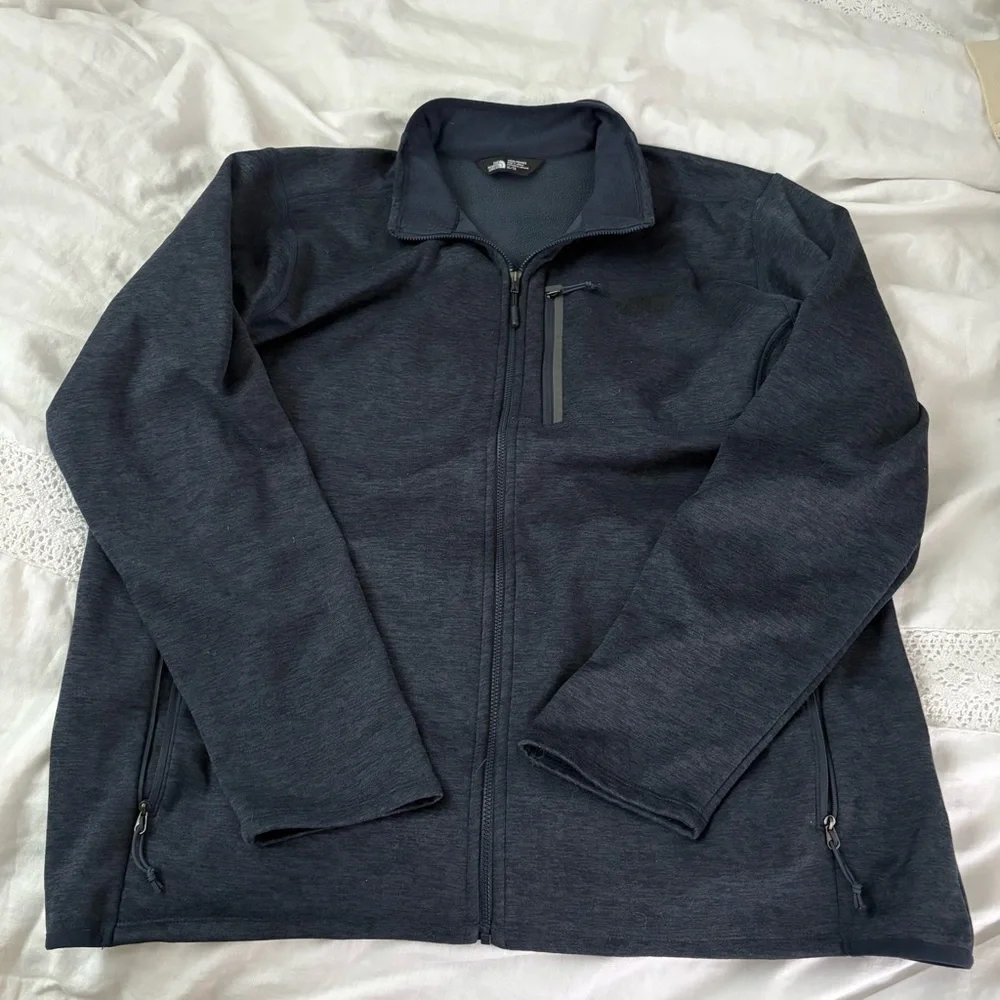 The North Face XL Mens Skyline Full Zip Fleece Jacket blue heather promotional